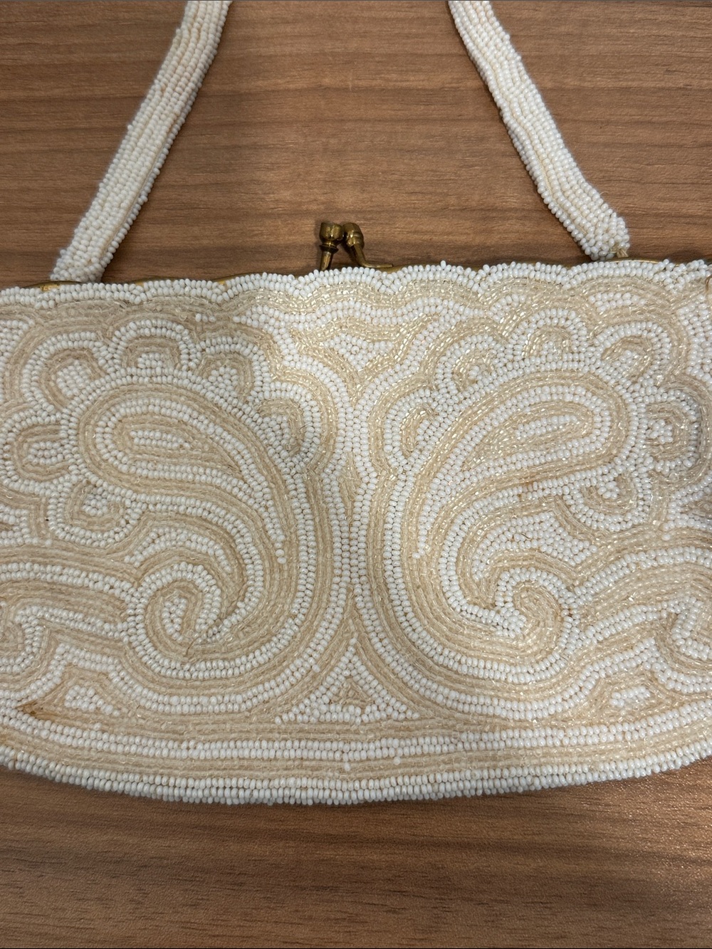 Vintage Beaded Ivory Evening Clutch - Picture 10 of 10